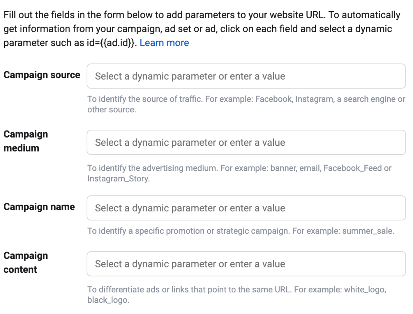 Facebook Ads URL Parameter Builder